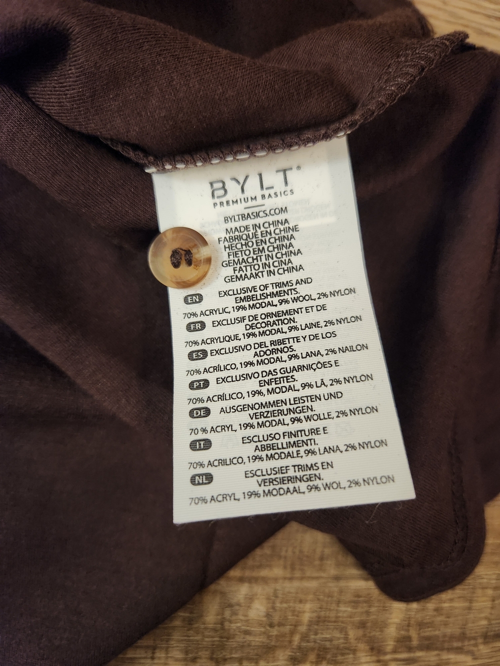 BYLT NWT Premium Basics Comfort Wool Polo Men's 3XL Big & Tall Brown MTPOL0419 - Picture 5 of 9